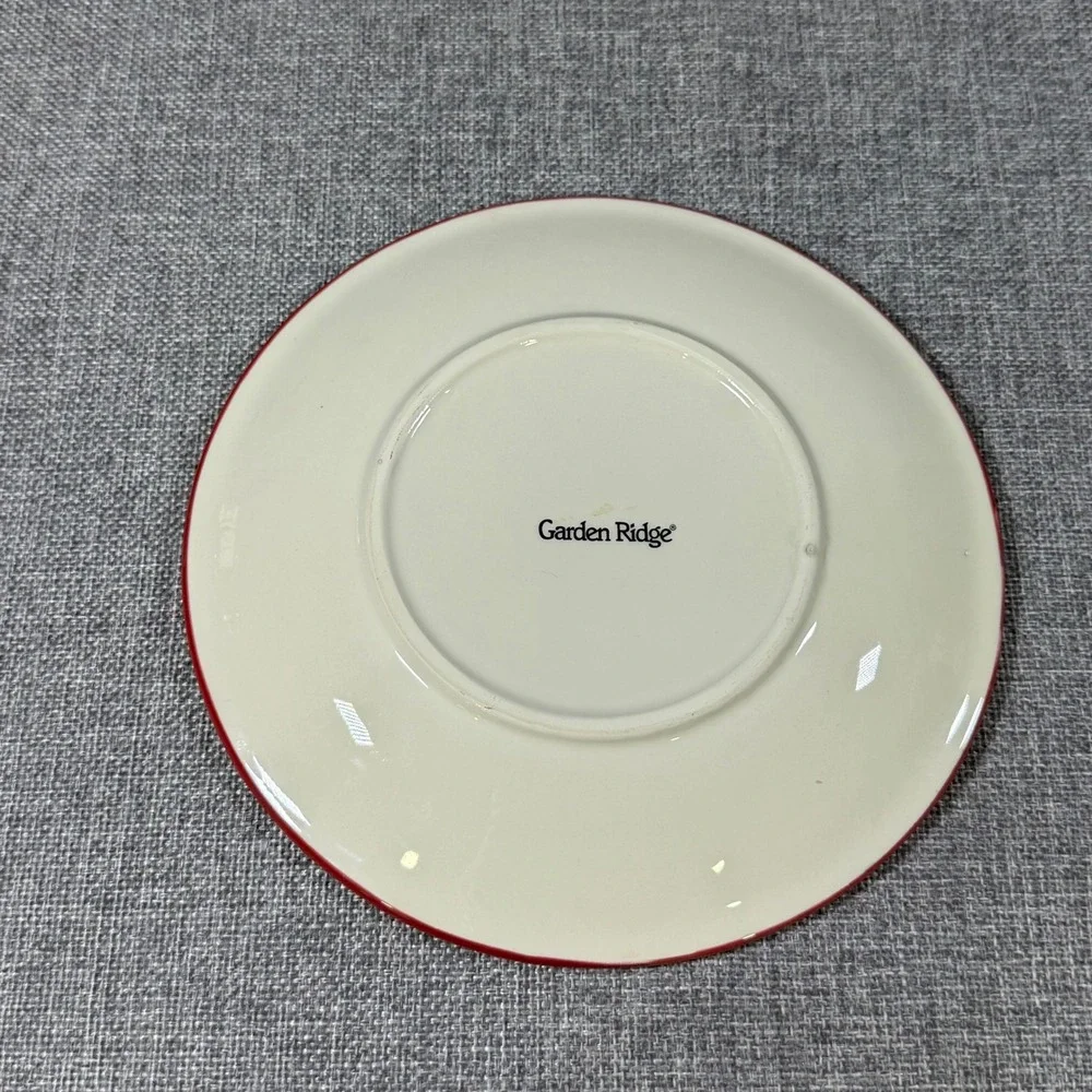 Garden Ridge Abstract Christmas Tree Salad Dessert Bread Plate Modern Festive 8